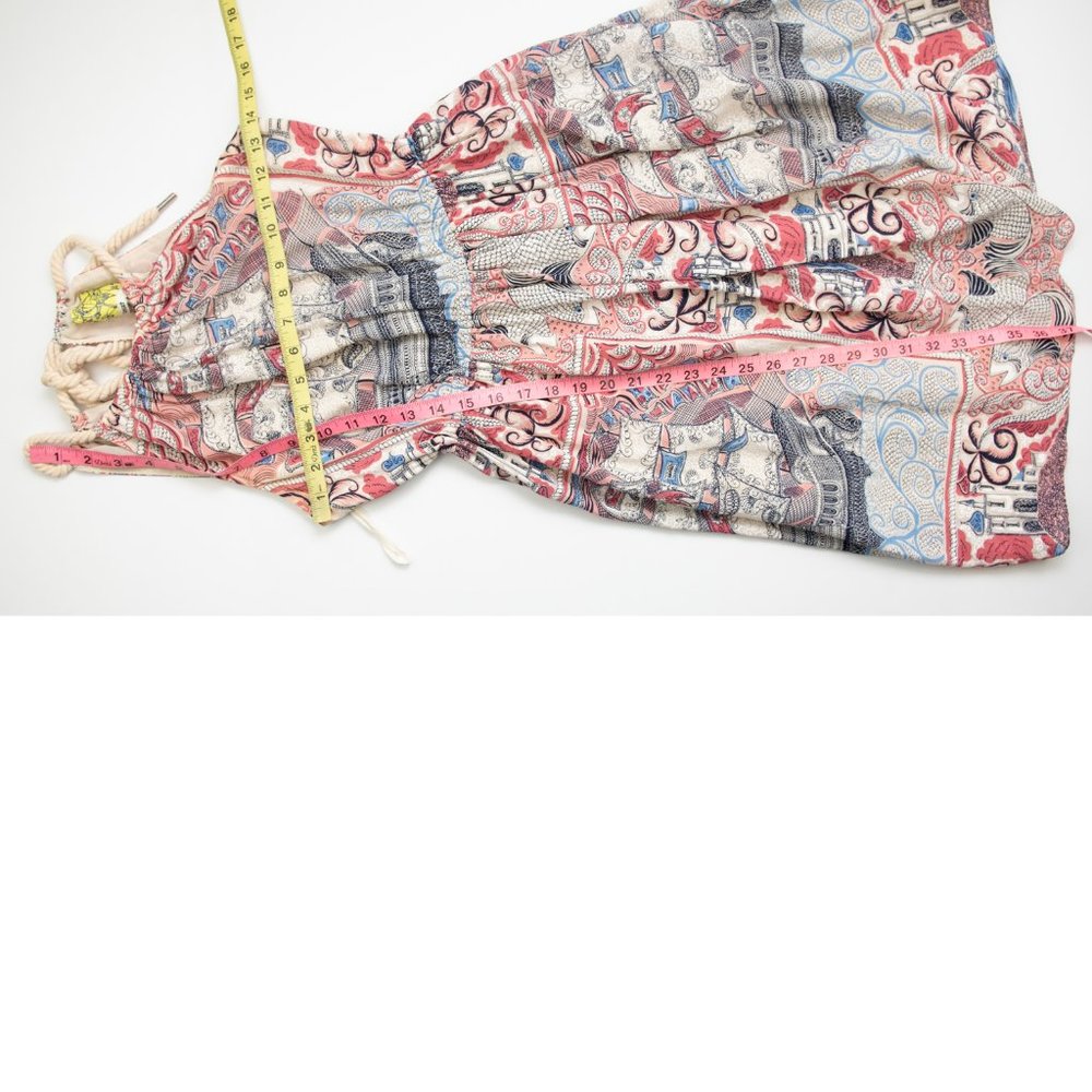 Anthropologie Silk Dress Floreat Castle Lake Ships High Neck Mini Multi Size XS - Picture 7 of 8